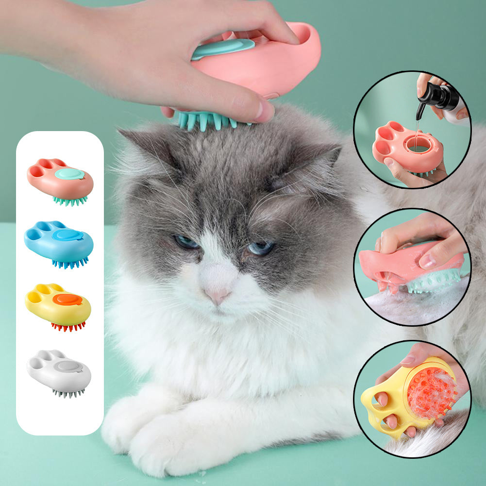 Cat Paw Bath Brush – Foaming Grooming Comb for Pets