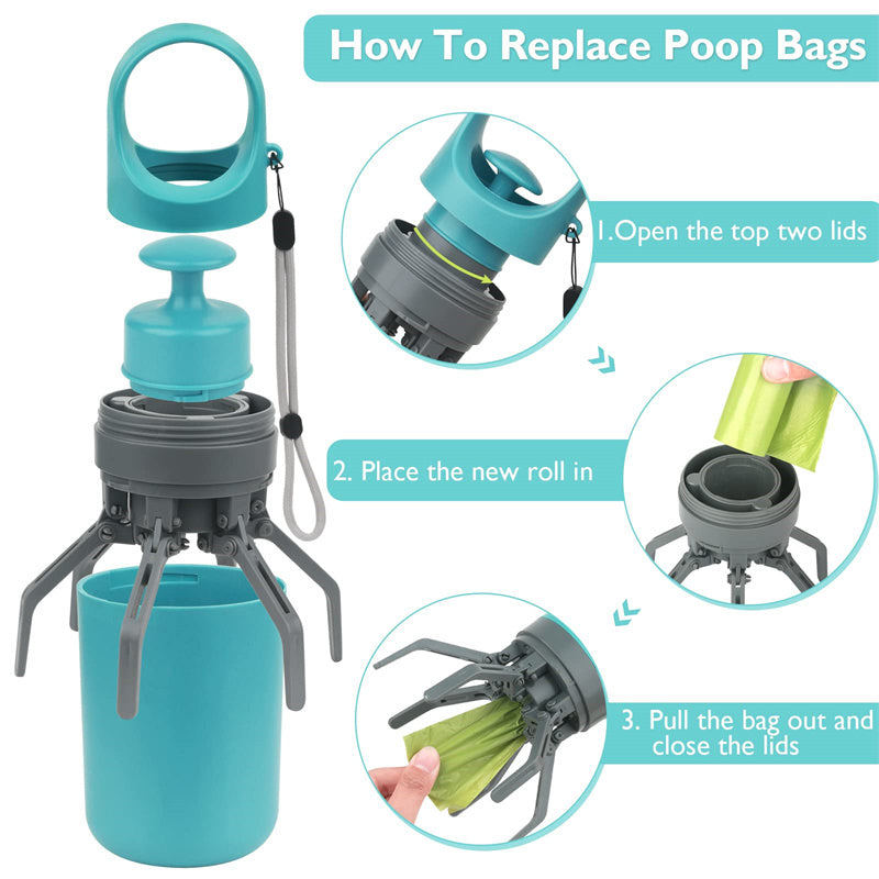 Dog Pooper Scooper – Foldable Waste Picker with Bag Dispenser