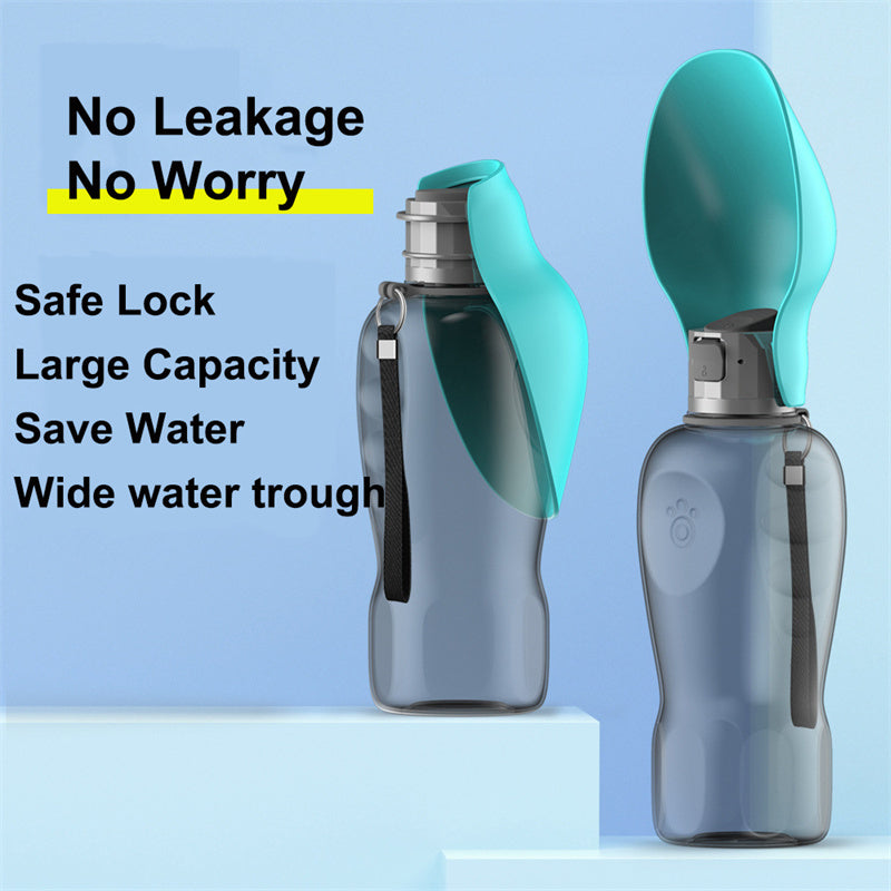 800ml Portable Dog Water Bottle – Leakproof Outdoor Feeder